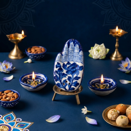 Diya & Hamsa Incense Holder — Puja Gift Set