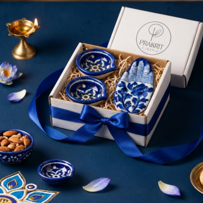 Diya & Hamsa Incense Holder — Puja Gift Set