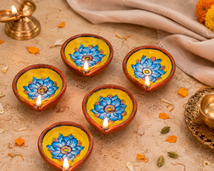 Hand-Painted Floral Diya