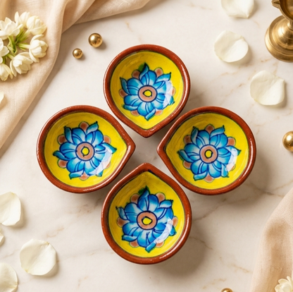 Hand-Painted Floral Diya