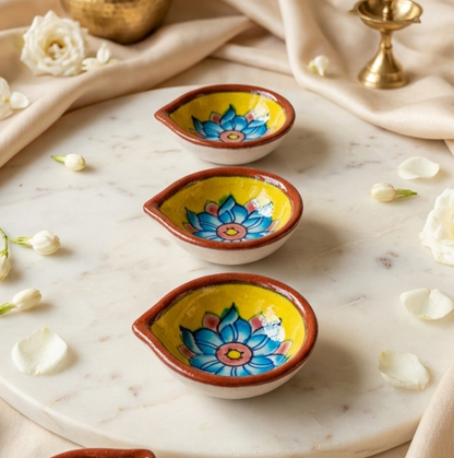 Hand-Painted Floral Diya