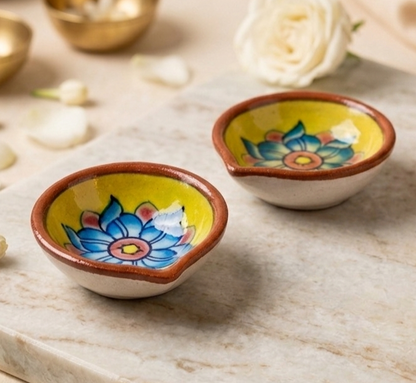 Hand-Painted Floral Diya