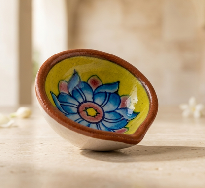 Hand-Painted Floral Diya